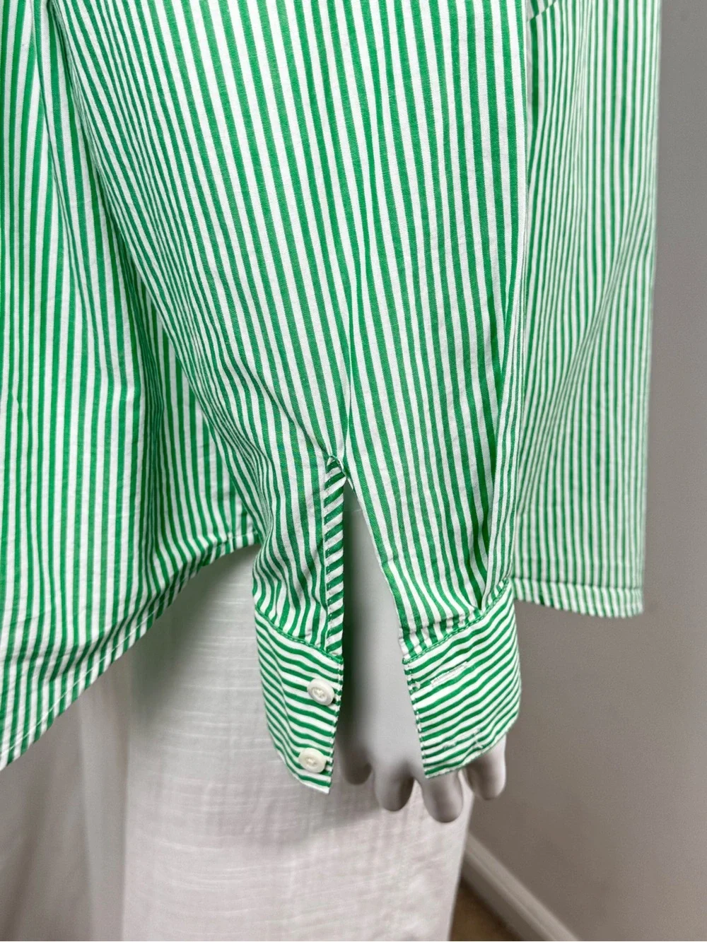 Favorite Daughter The Door’s Always Open Ex-Boyfriend Shirt Green Stripe S - Picture 8 of 11